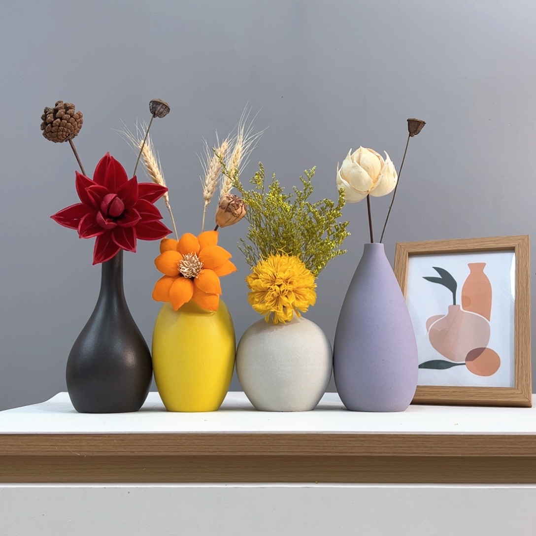 摆件不带画框 花瓶带花高度20-30厘米左右