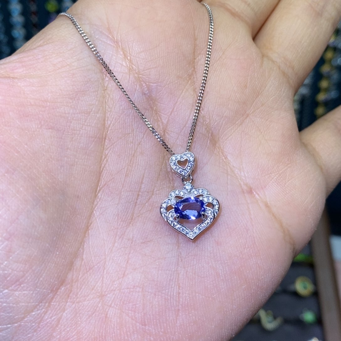 银S925镶嵌颈饰坦桑石