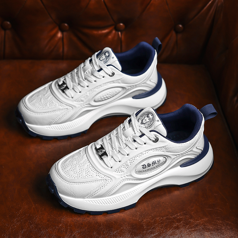 纳帕纹打孔透气防滑低帮时尚休闲男鞋D6733