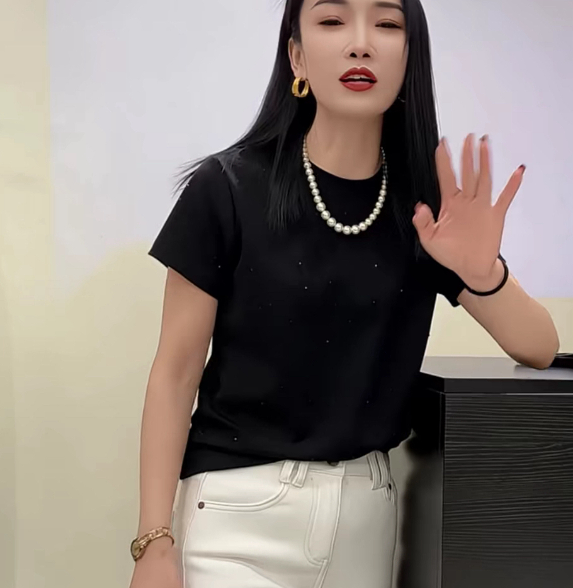 895重工艺气质满天星百搭烫钻半袖T恤11