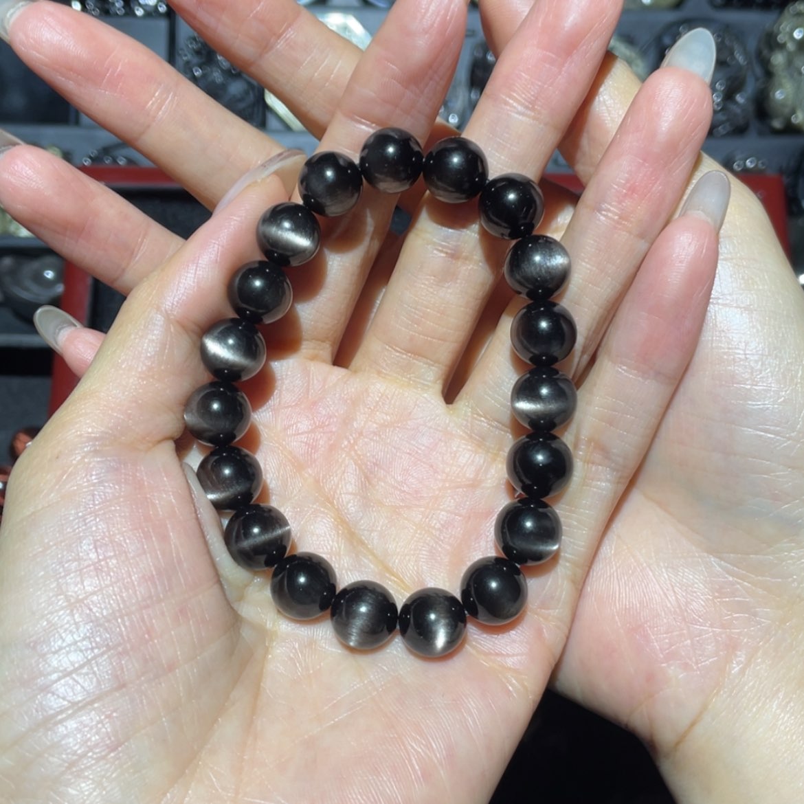 【闪购商品】未镶嵌黑曜岩手链C**C