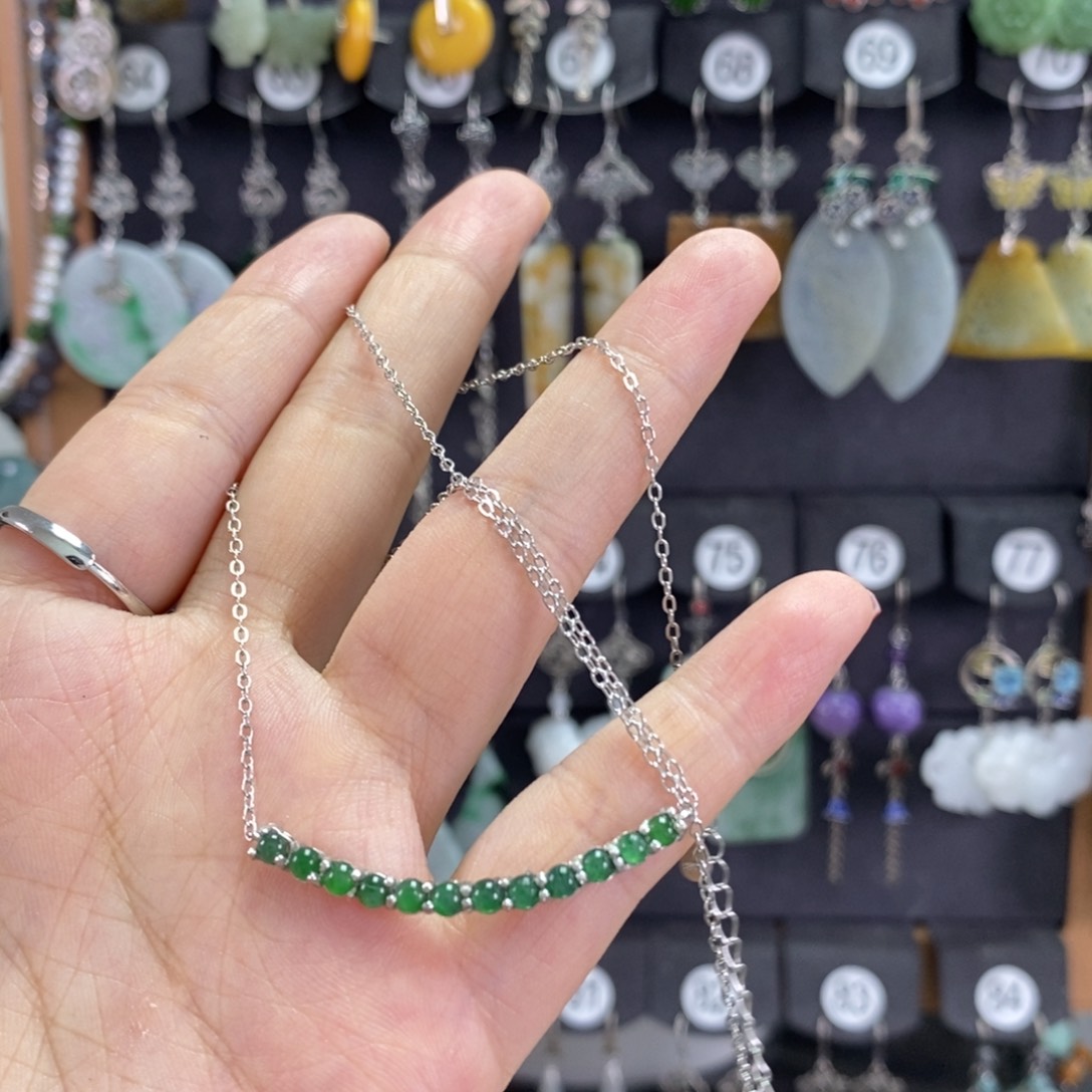 翡翠银S925镶嵌颈饰吊坠