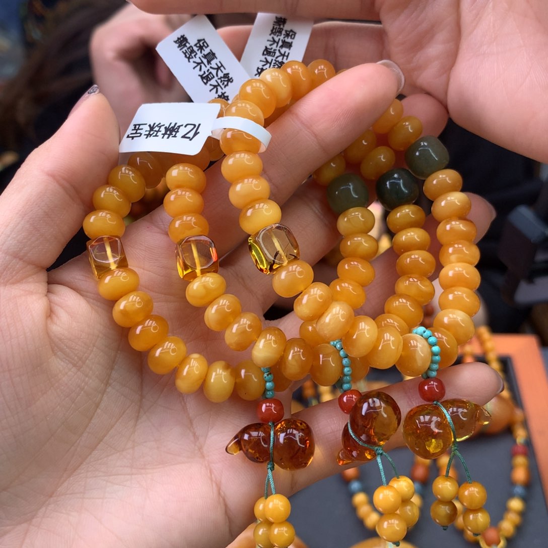 蜜蜡手串未镶嵌多样性发一