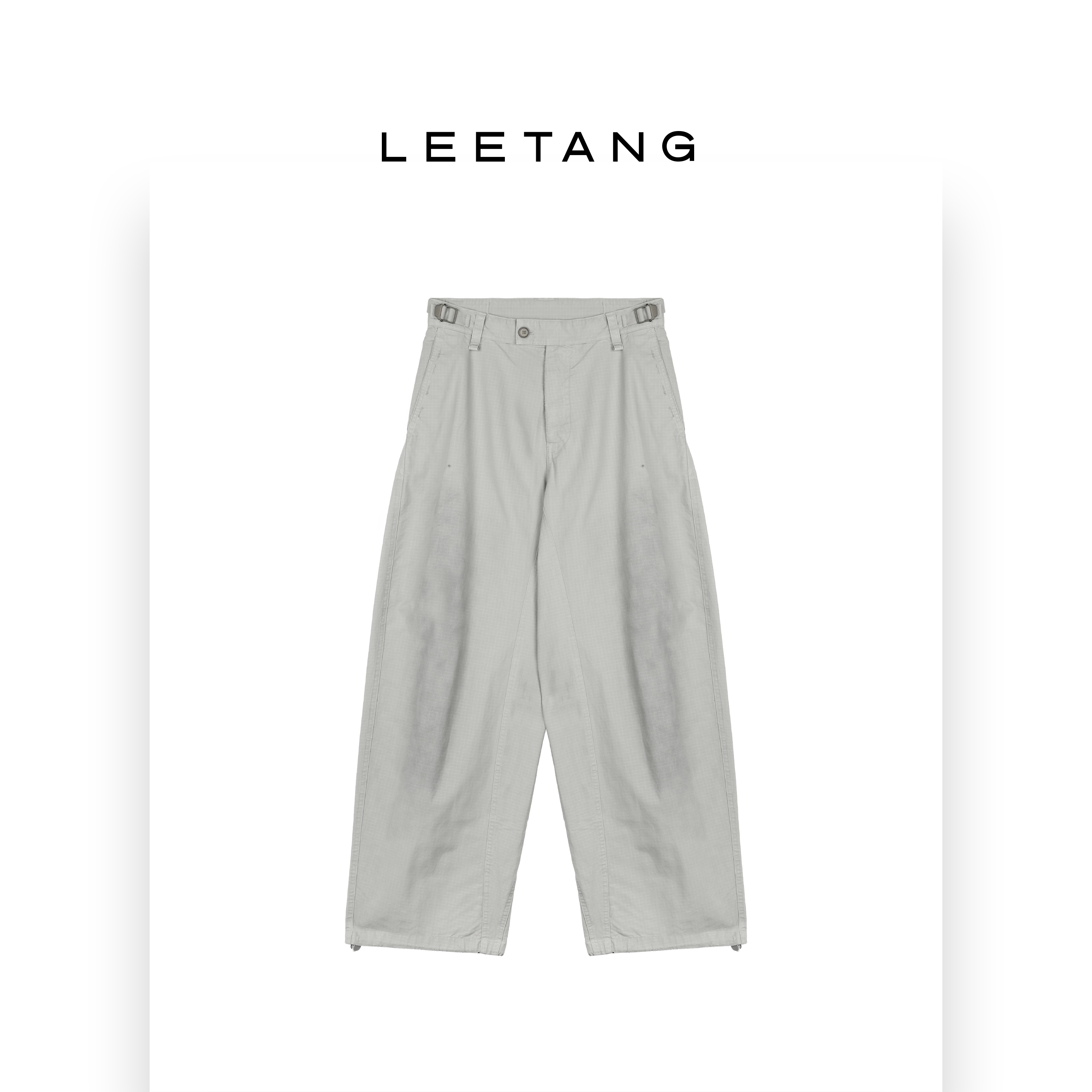 【LEETANG】做旧水洗细格休闲裤LT-ZS27037