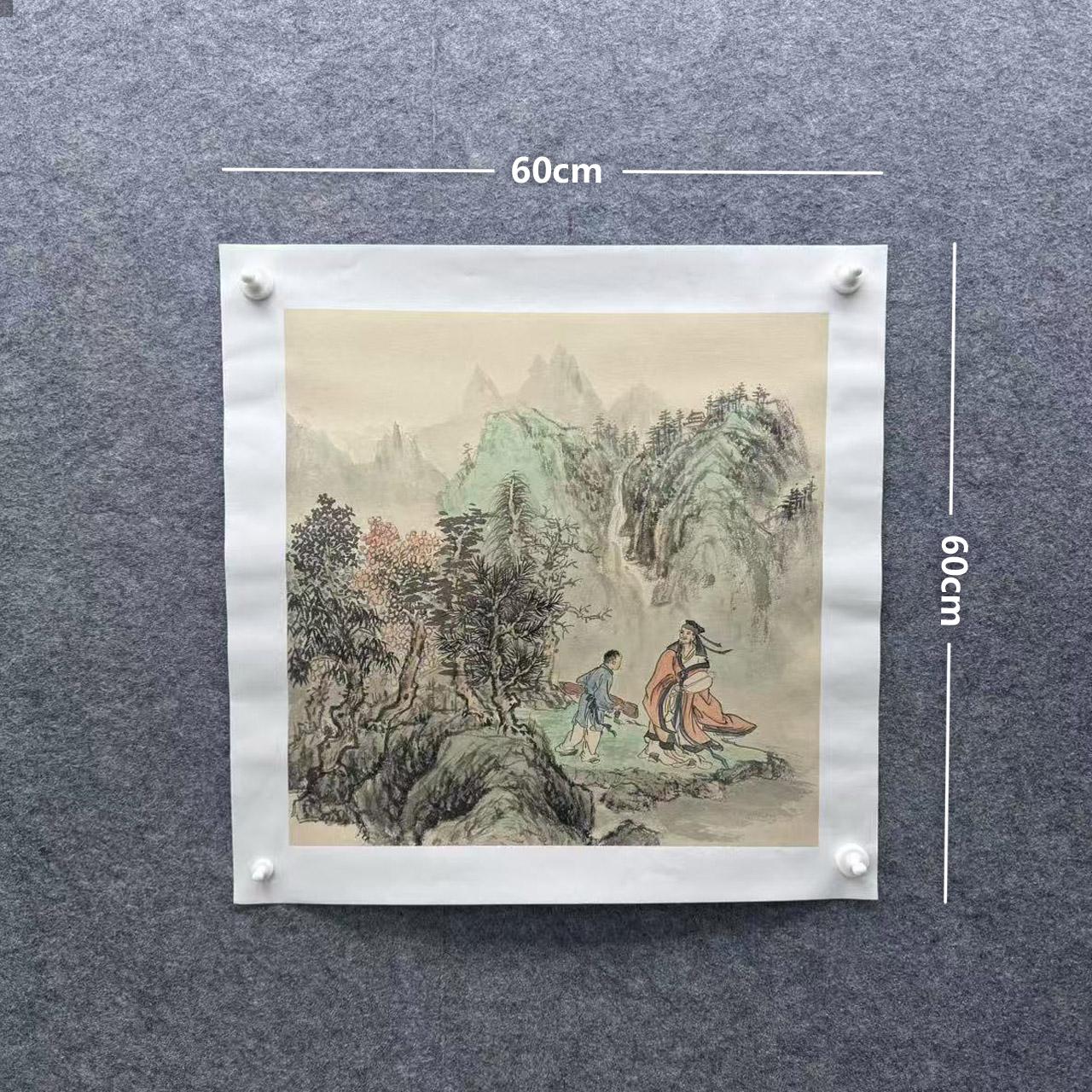 【林泉逸趣】欧阳宾60*60cm亲笔手绘手绘礼盒作品