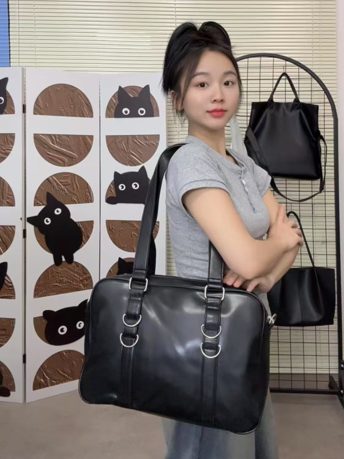 93【简约制服包】黑色 高级感黑色腋下单肩通勤简约公文包