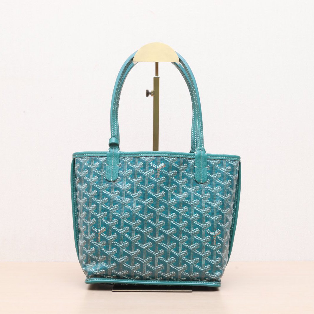 99新 Goyard 小花6枫Anjou 双面购物袋 Mini 20 绿色