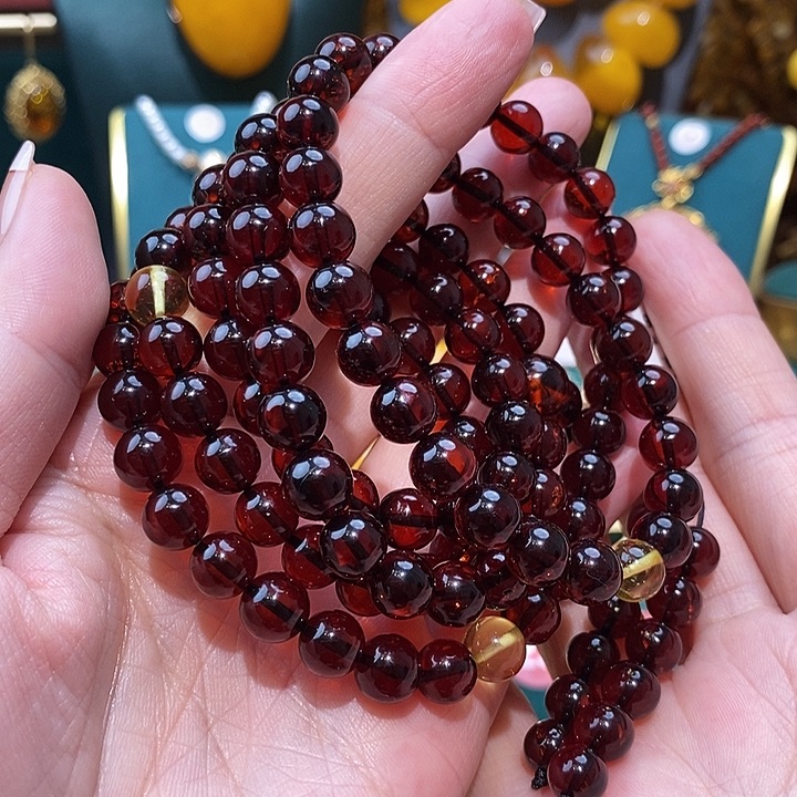 血珀颈饰未镶嵌108佛珠