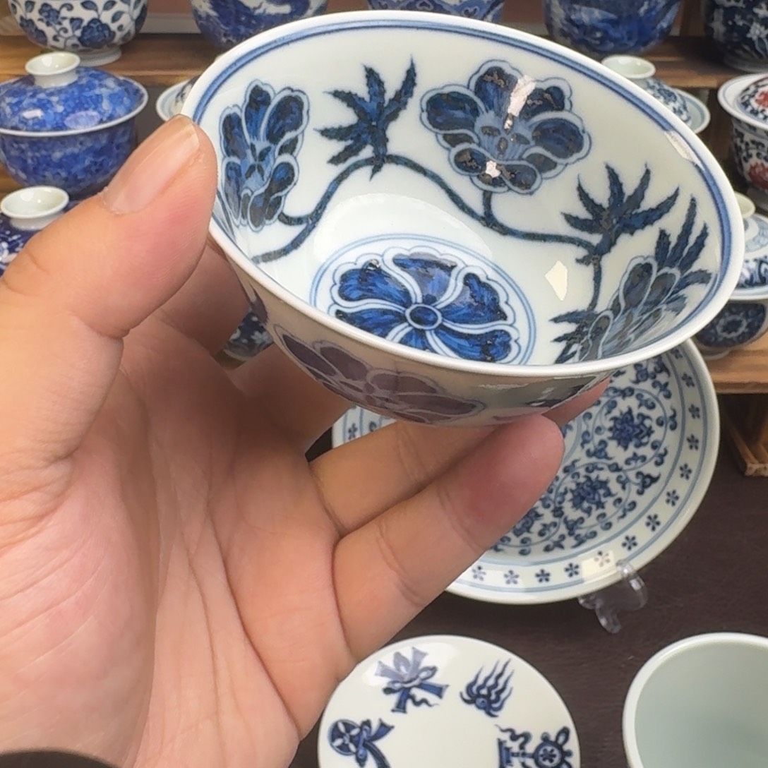 瓷片陶瓷纯手工手绘柴窑