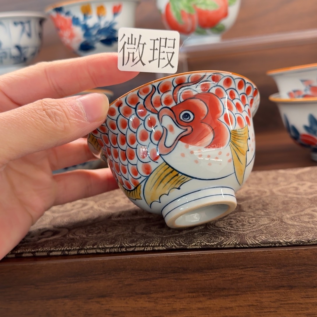 釉下手绘茶具微瑕