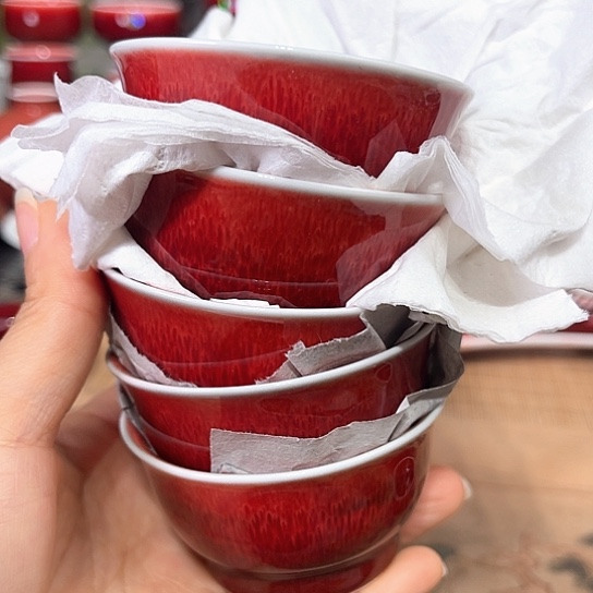 景德镇陶瓷红马坊客杯