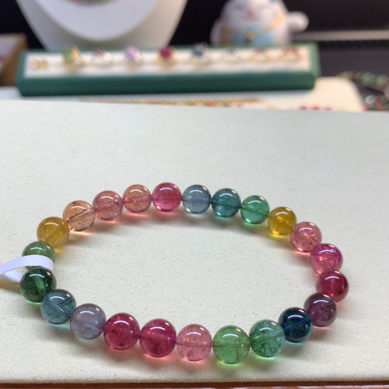 【闪购商品】碧玺手串未镶嵌凤*凤彩虹色标8mm