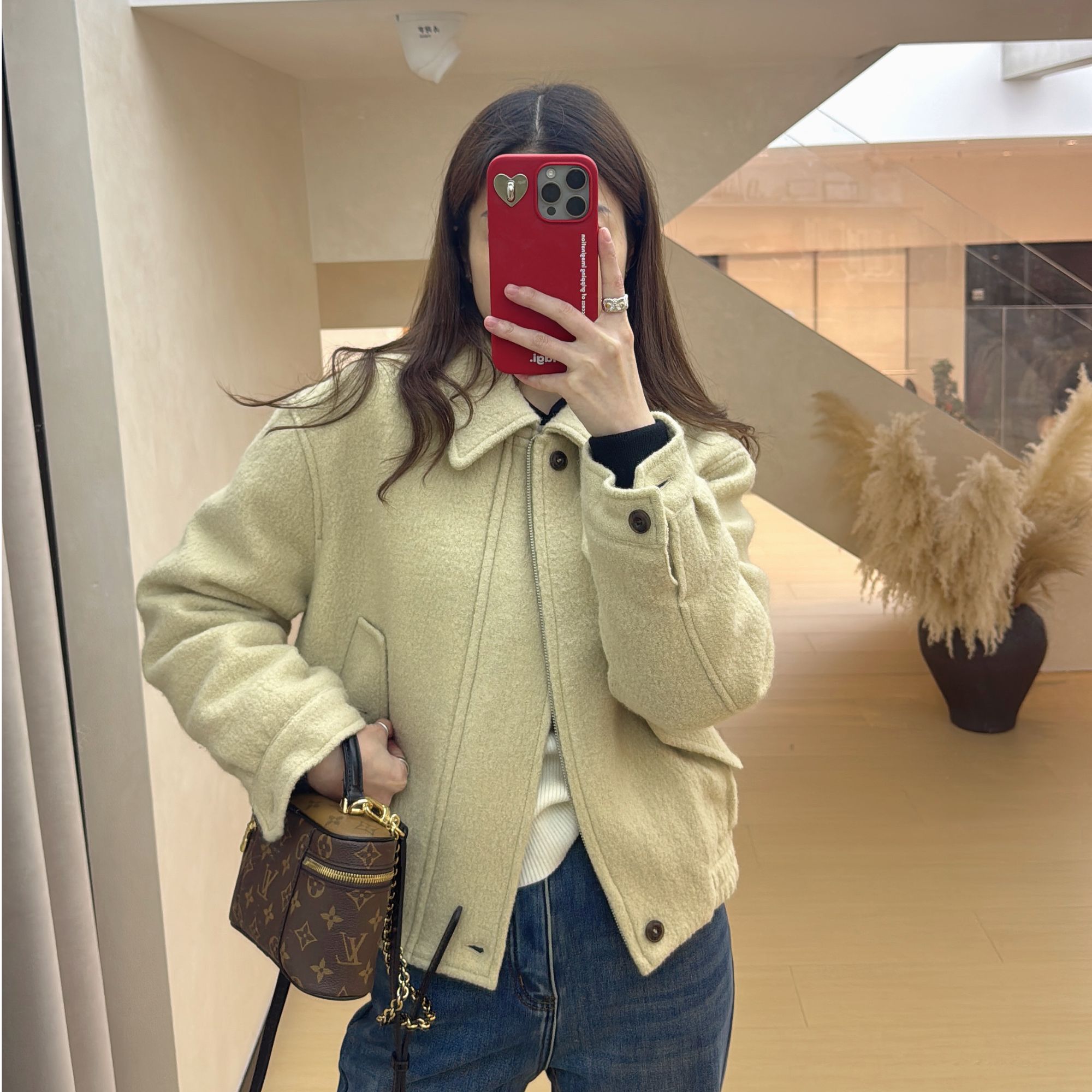 【ZMMY严选私服】冬季新款韩系简约高级感毛呢外套羽绒服5112501