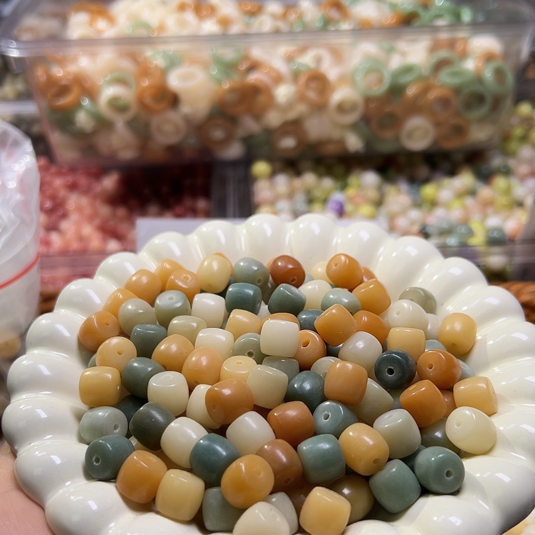 白玉菩提吊坠11多宝桶100颗