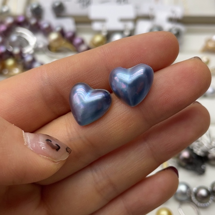 拼合珍珠（马贝珠）耳饰银S925镶嵌