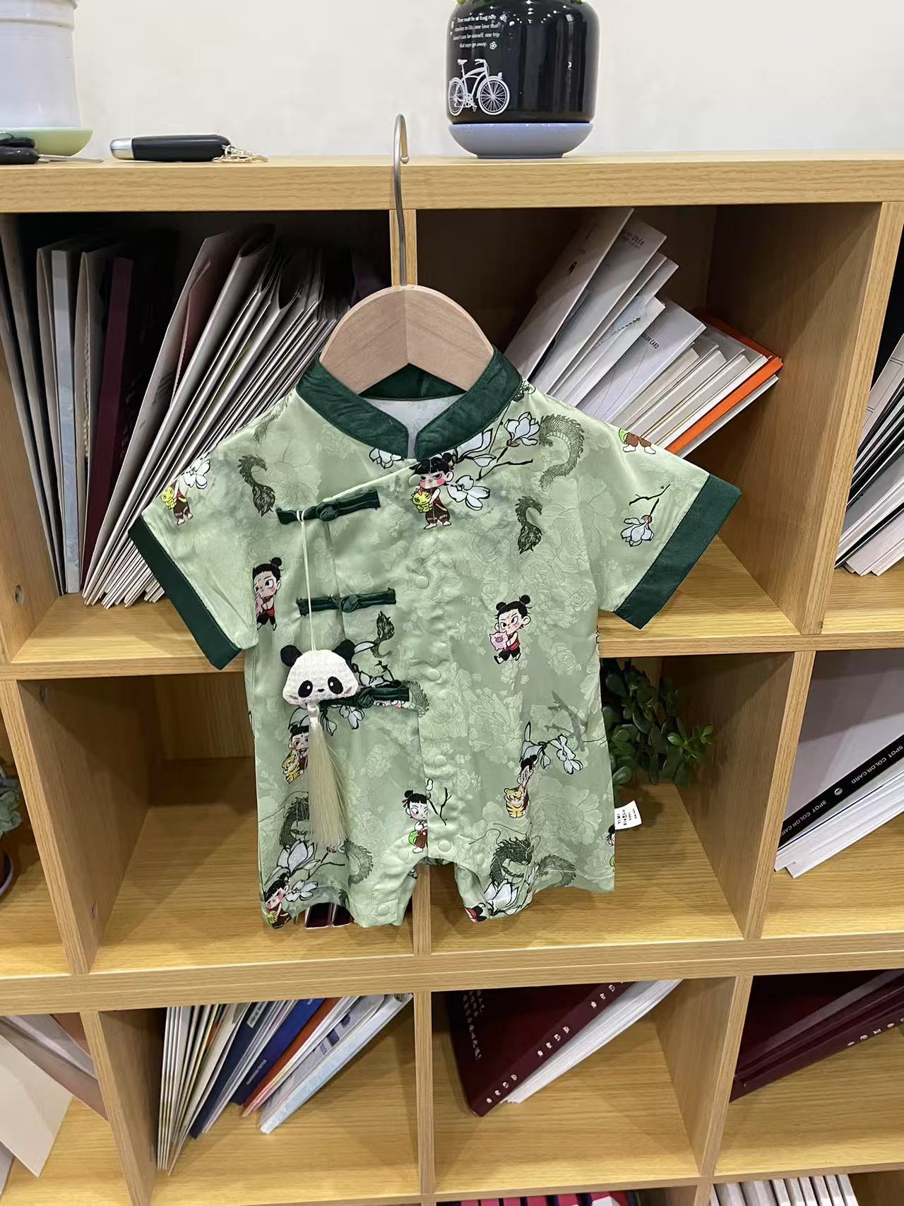 DZ网红婴幼儿夏季国风连体衣宝宝满月百天薄款爬服可爱洋气哈衣夏