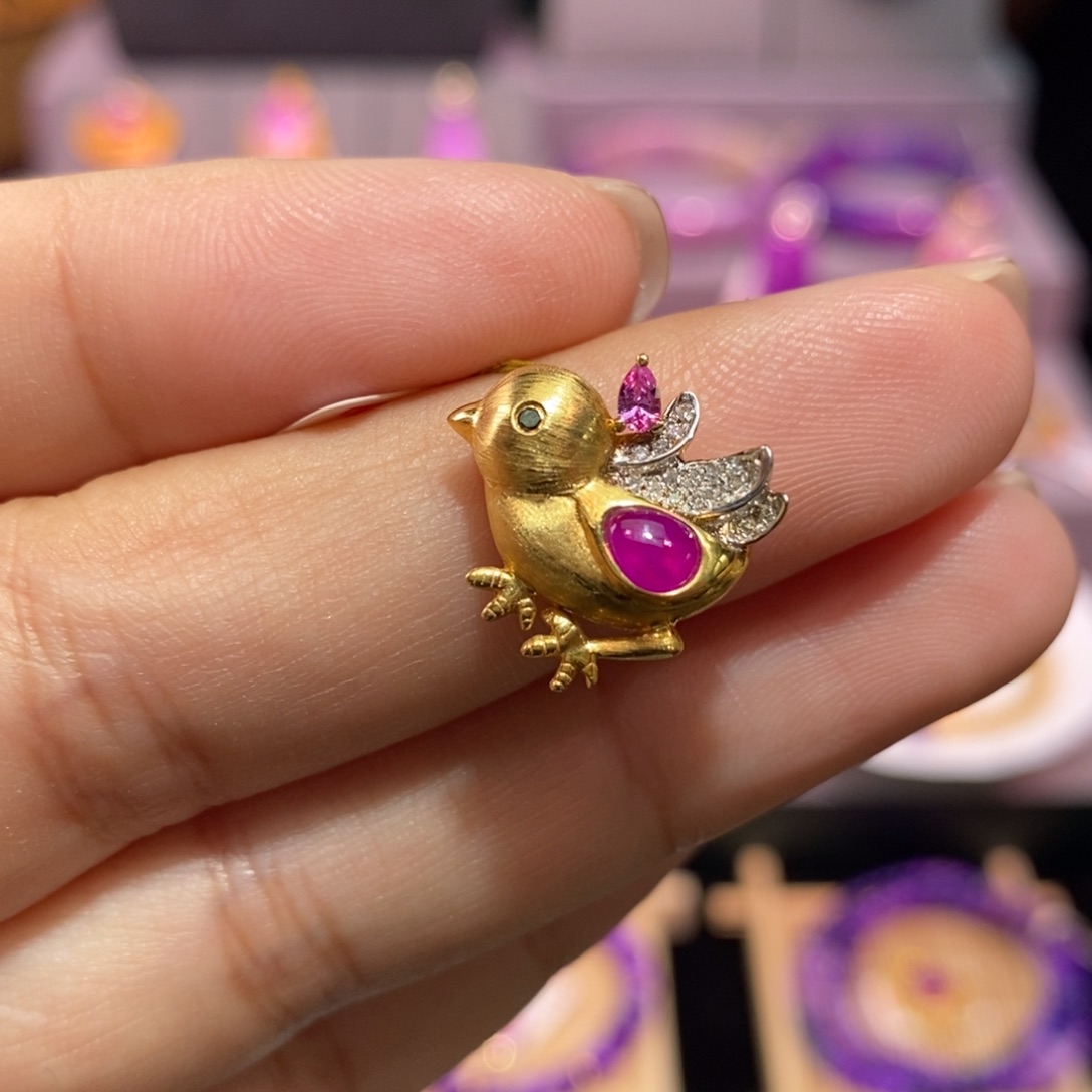 苏纪石（舒俱来）18K金镶嵌吊坠(不含链)