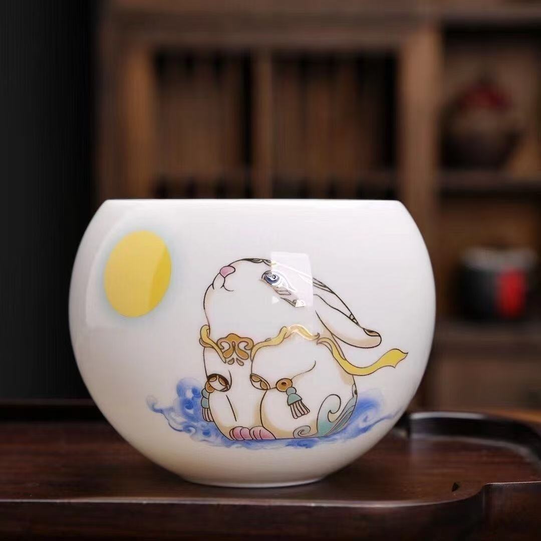 白龙胆玉兔望月龙蛋杯A6