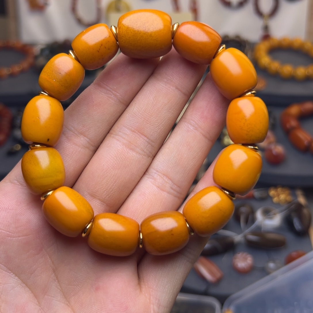 琥珀手链未镶嵌姜*牙