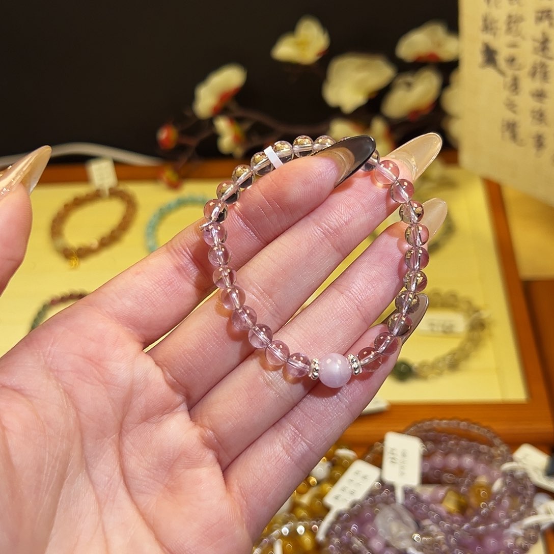 水晶手链银S925镶嵌紫2118