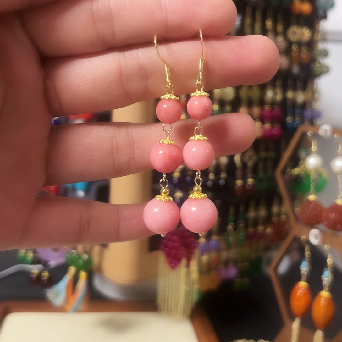 锆石纯铜925银耳饰