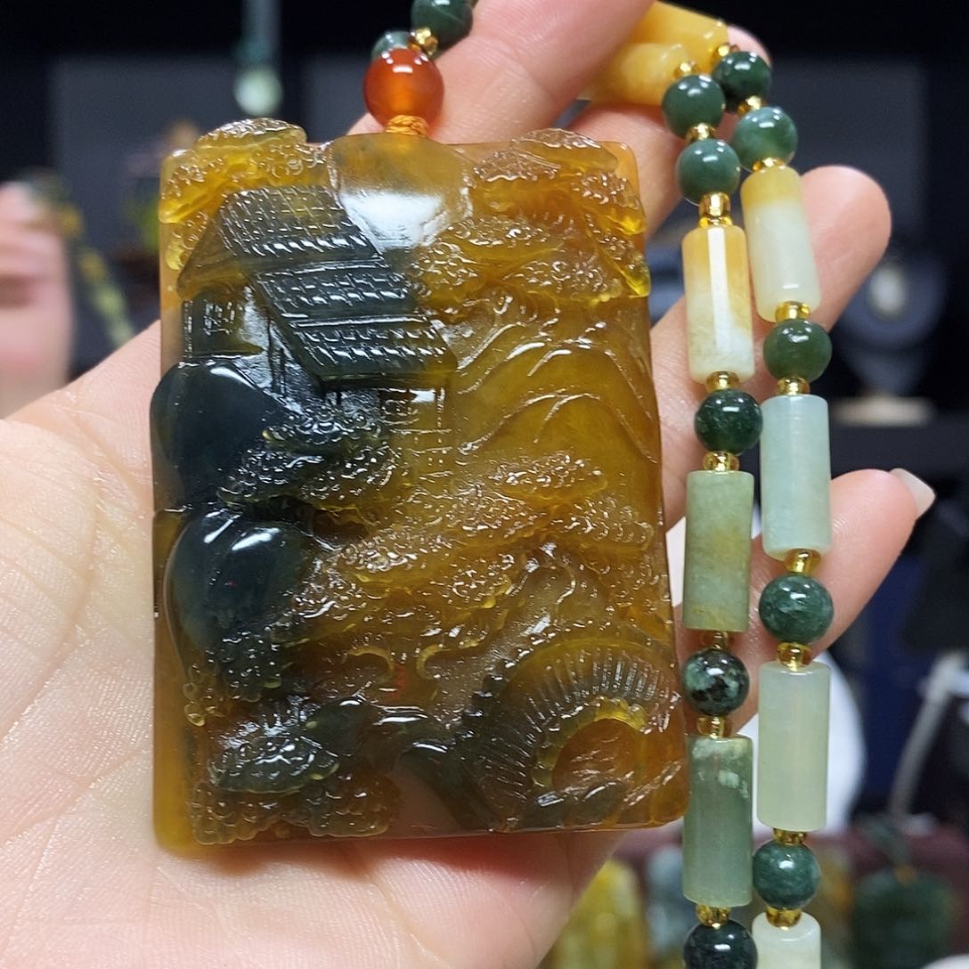 未镶嵌岫玉挂件吊坠