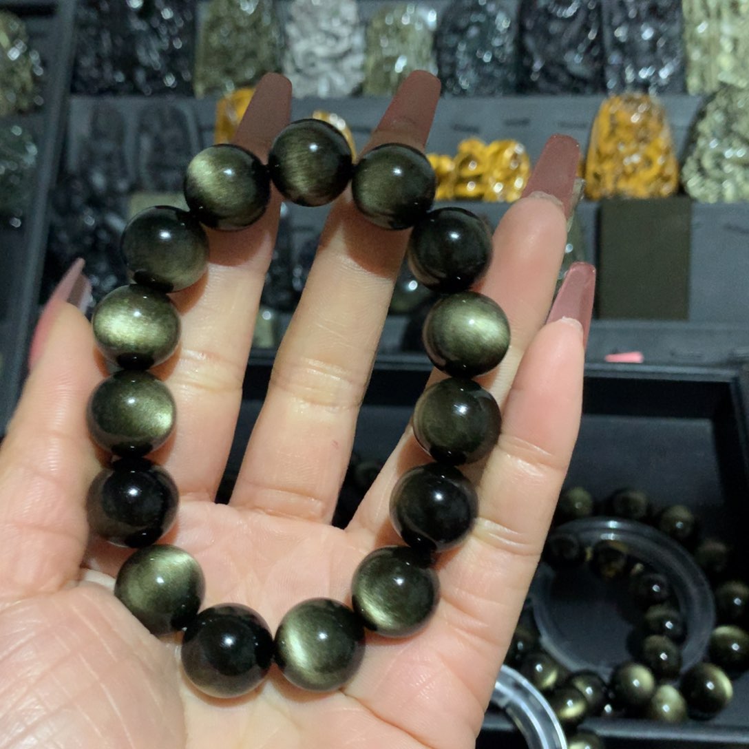 黑曜岩手链未镶嵌虎*