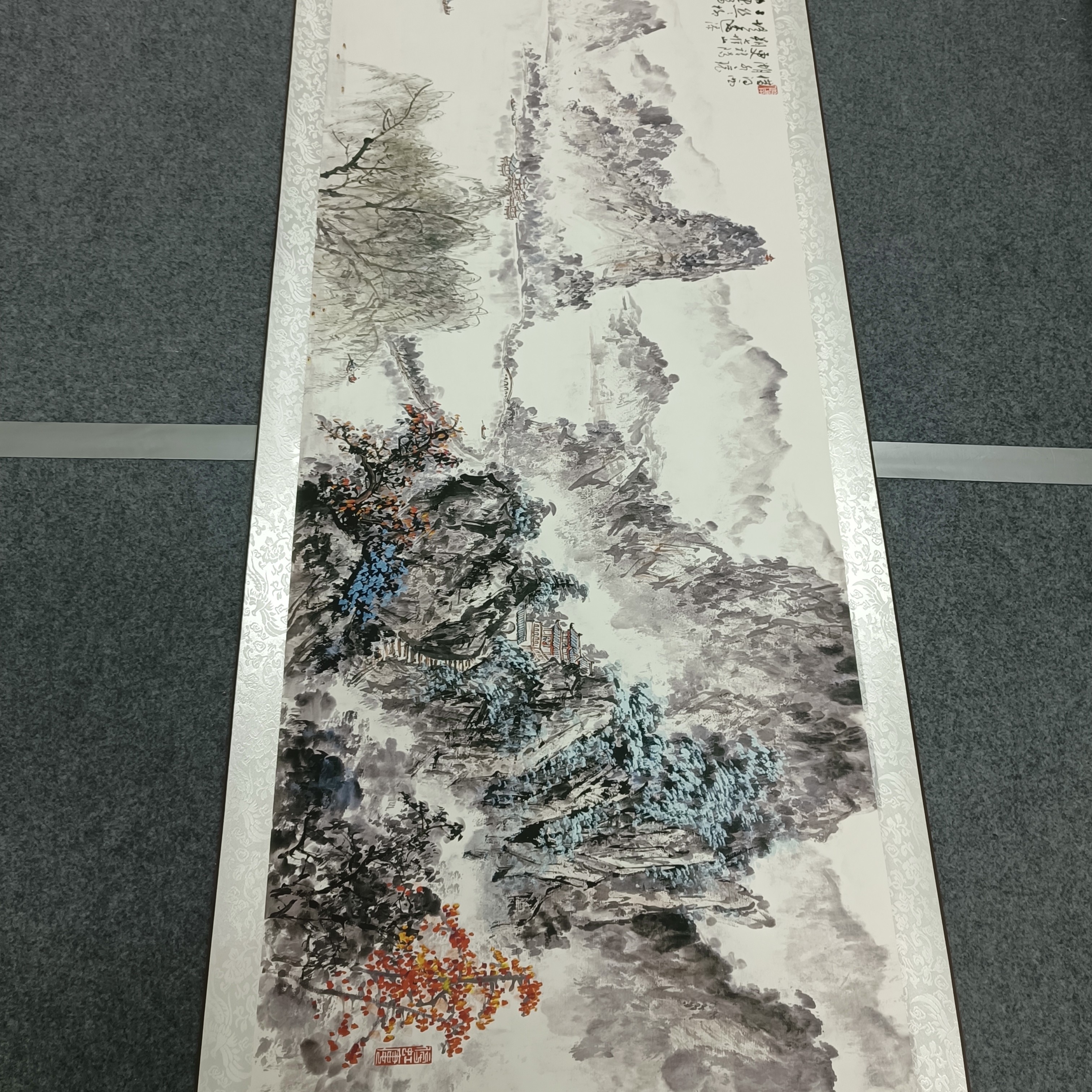 210*70《水墨西湖》横幅-客厅背景山水挂画