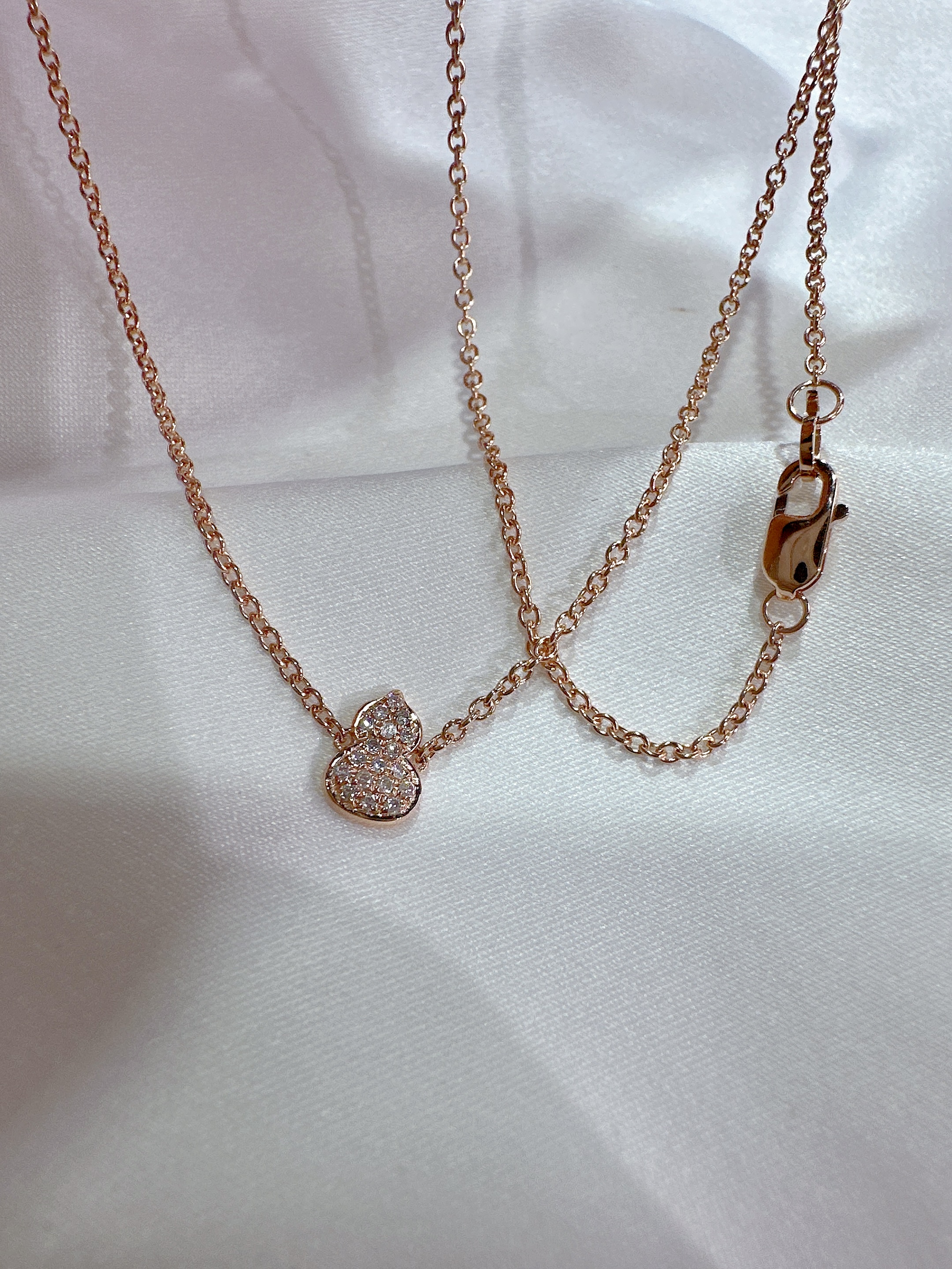 18K金天然钻石精致百搭锁骨链多样性发其一