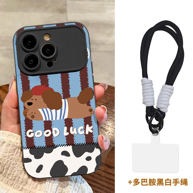 【苹果/华为/荣耀/OPPO/vivo/小米】棕色腊肠狗磨砂大视窗手机壳