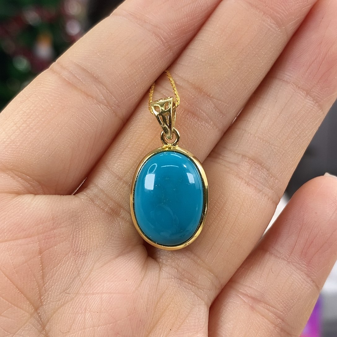 绿松石银S925镀金镶嵌珠宝奇石