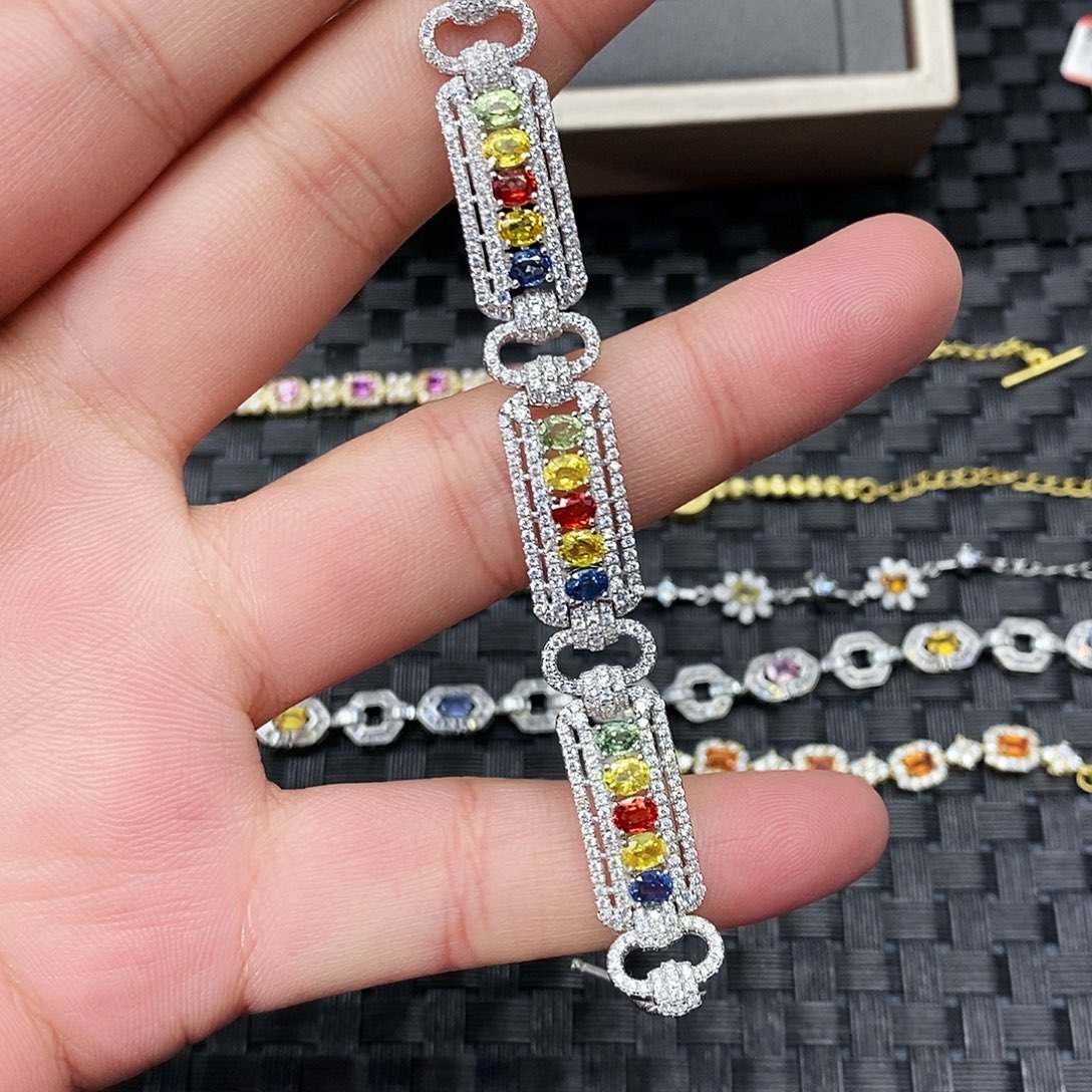 手链蓝宝石银S925镶嵌