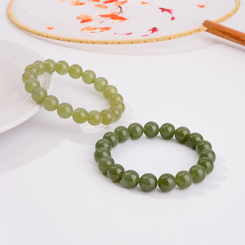 天然和田玉湖水卡10mm单圈手串女款青海料简约百搭清新 多样性发1