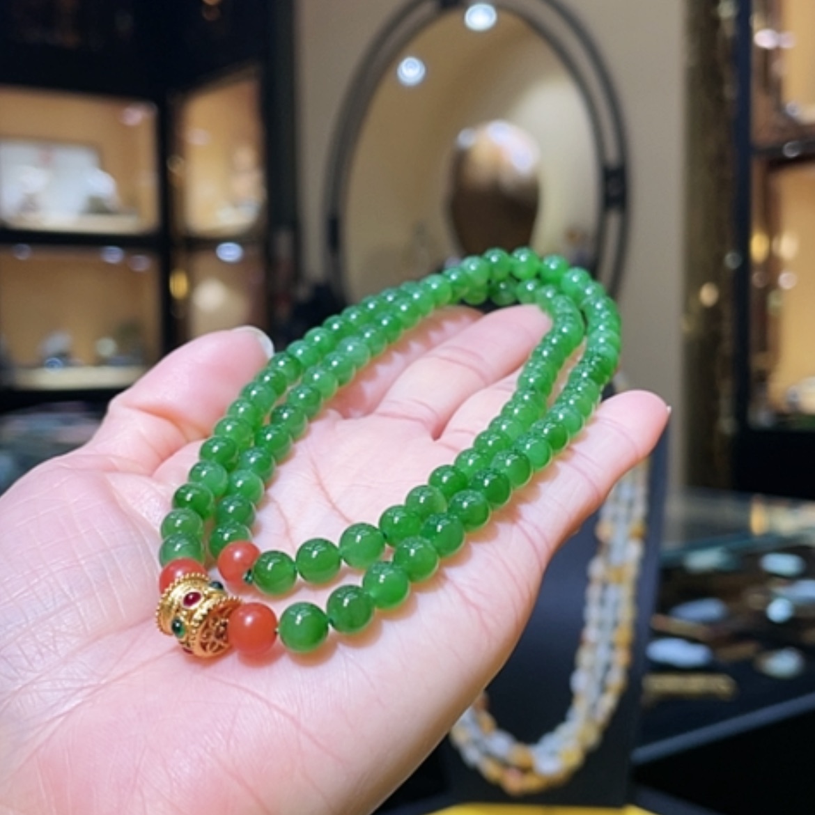 【闪购商品】和田玉颈饰未镶嵌/多圈两戴款6mm