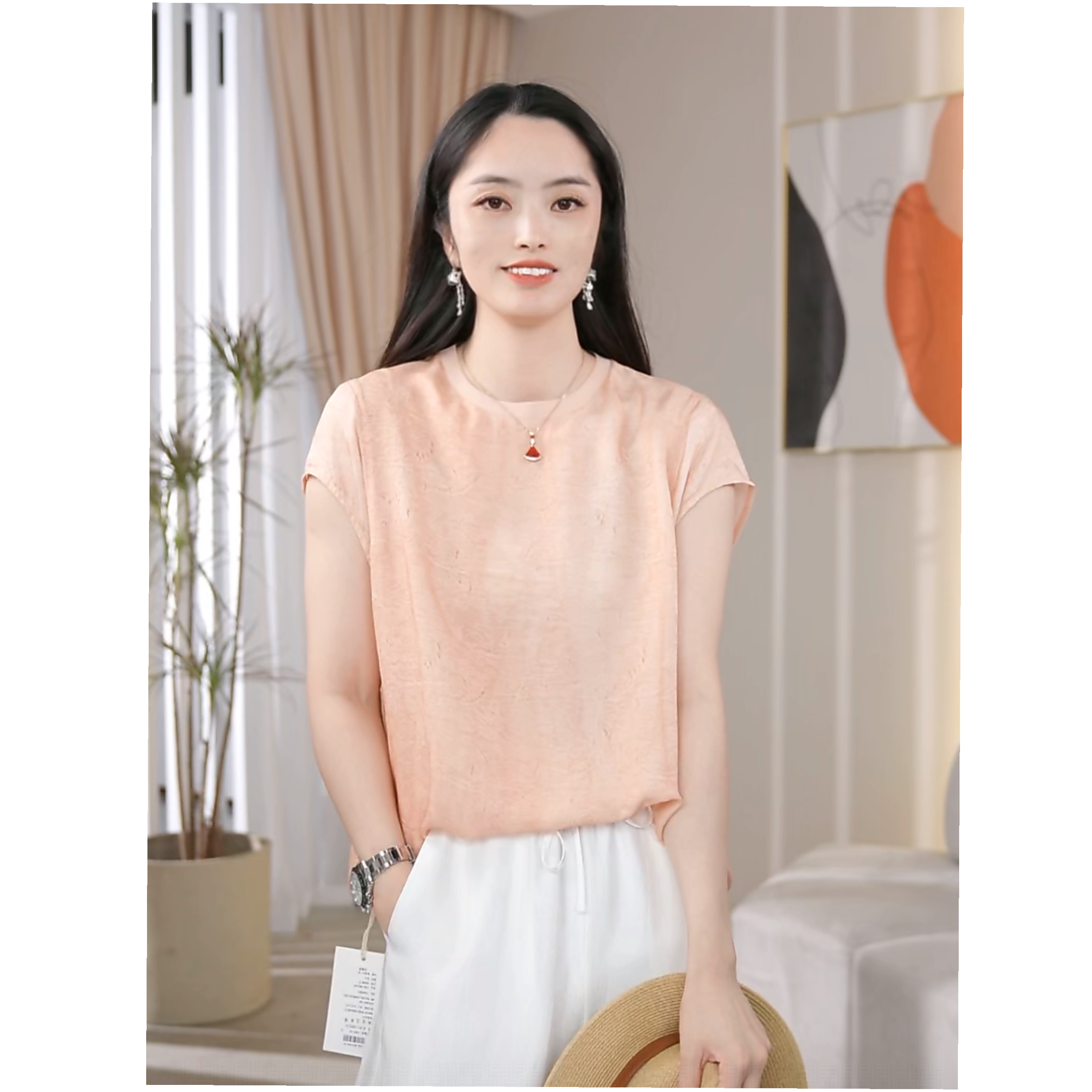 【月月】（左谜）新款桑蚕丝上衣YJHY-H922468