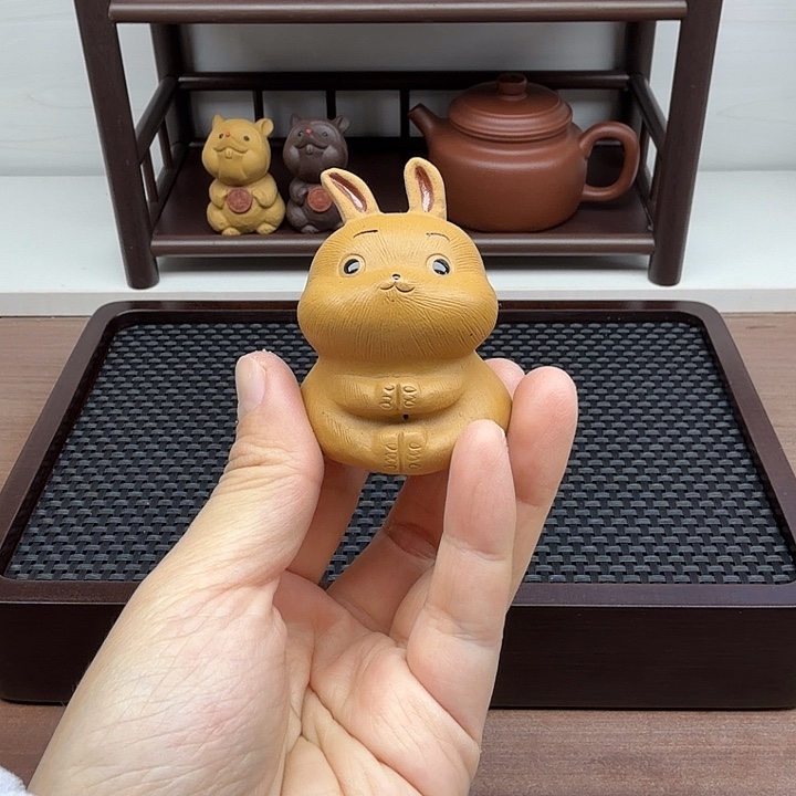 段泥茶案兔子茶宠