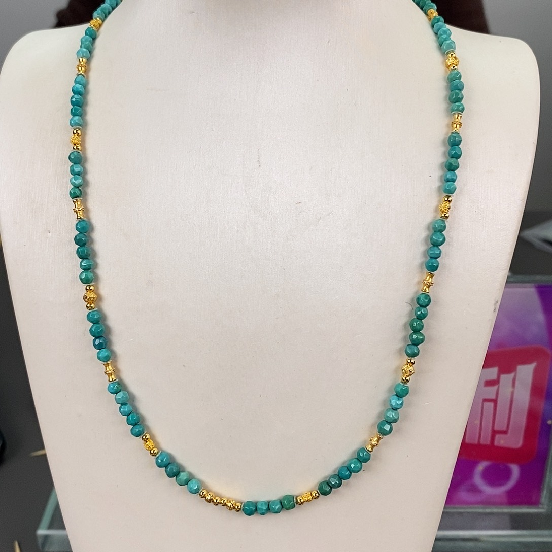 绿松石银S925镀金镶嵌珠宝奇石