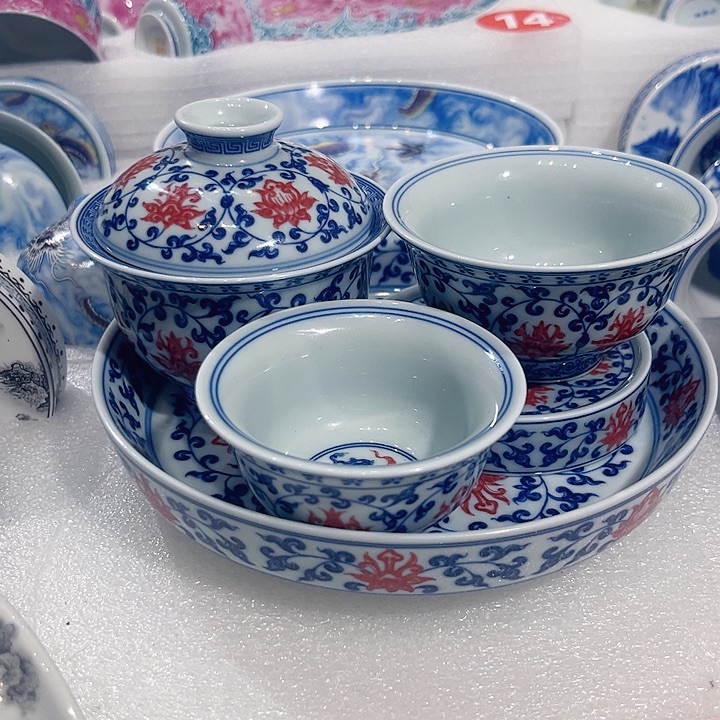 K***Z釉里红缠枝莲5件套特价包邮