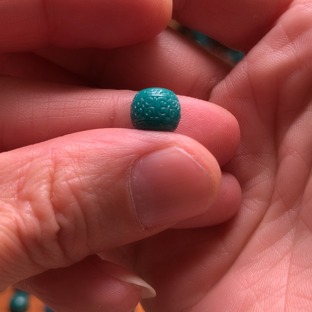 琉璃颈饰果冻色9mm回纹