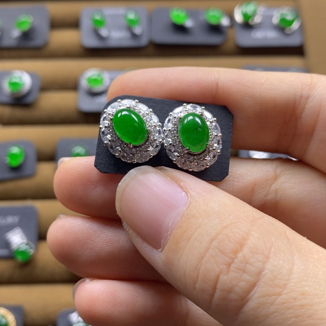 颈饰银S925镶嵌翡翠53号