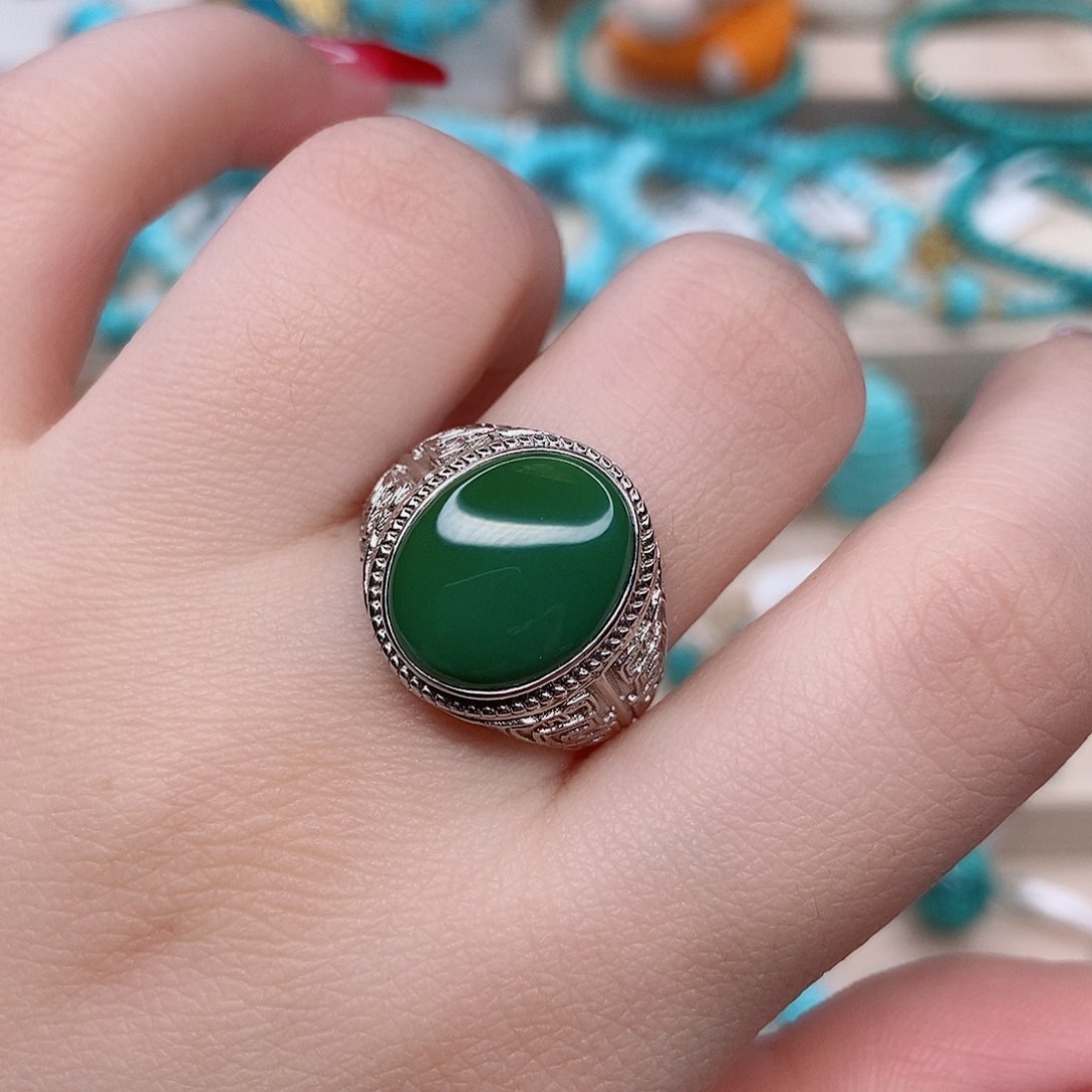 绿松石戒指银S925镶嵌