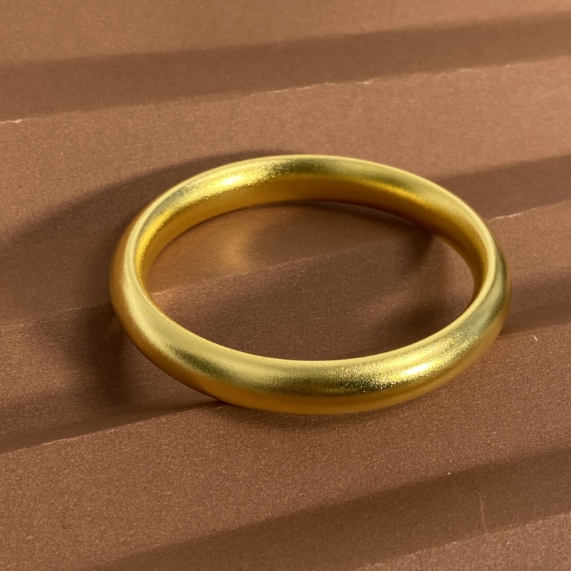 足银手镯 古法传承轮胎手镯宽版素圈手镯泥鳅背哑光手环女送礼