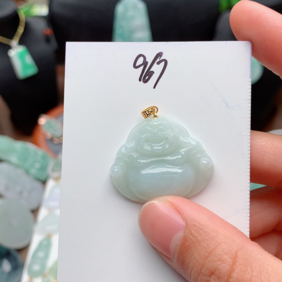 翡翠颈饰银S925镀金镶嵌吊坠