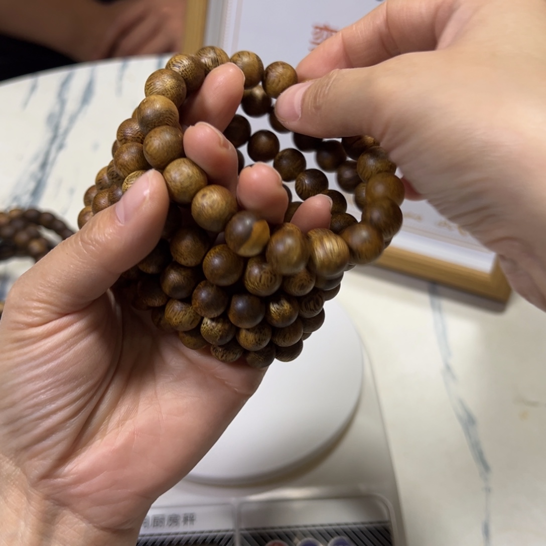 线香奇楠沉香圆珠老料10mm