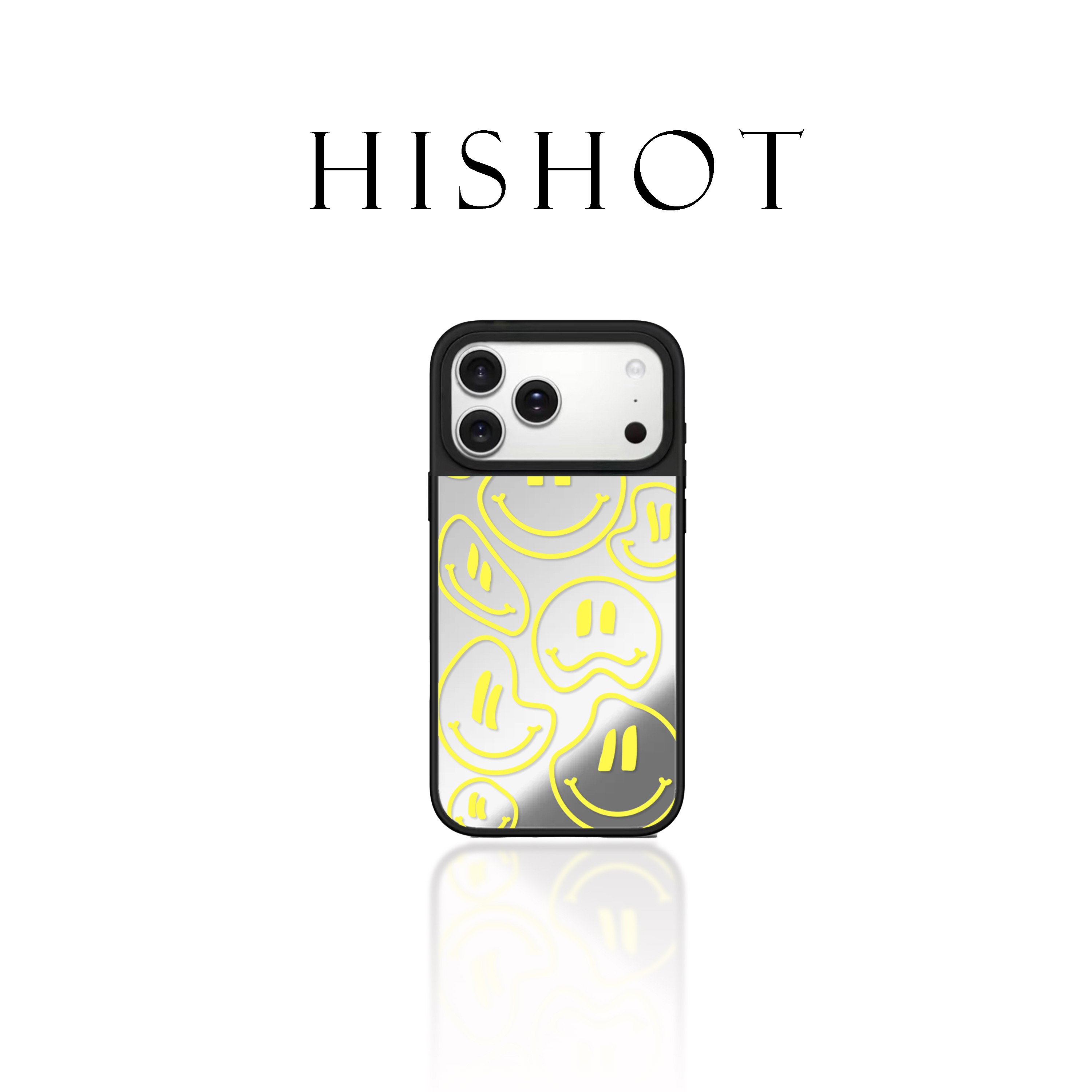 Hishot|《笑脸镜面》镜面防摔磁吸手机壳适用于苹果17/16/15/ProMax