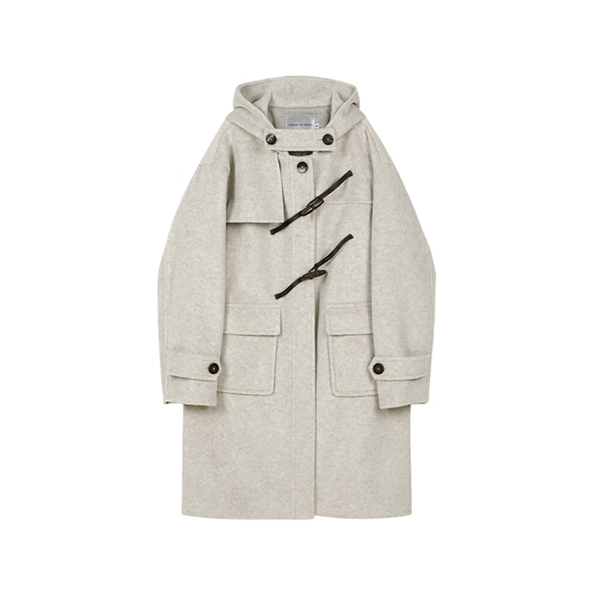 【现现清仓】VEGA CHANG 牛角扣呢子大衣