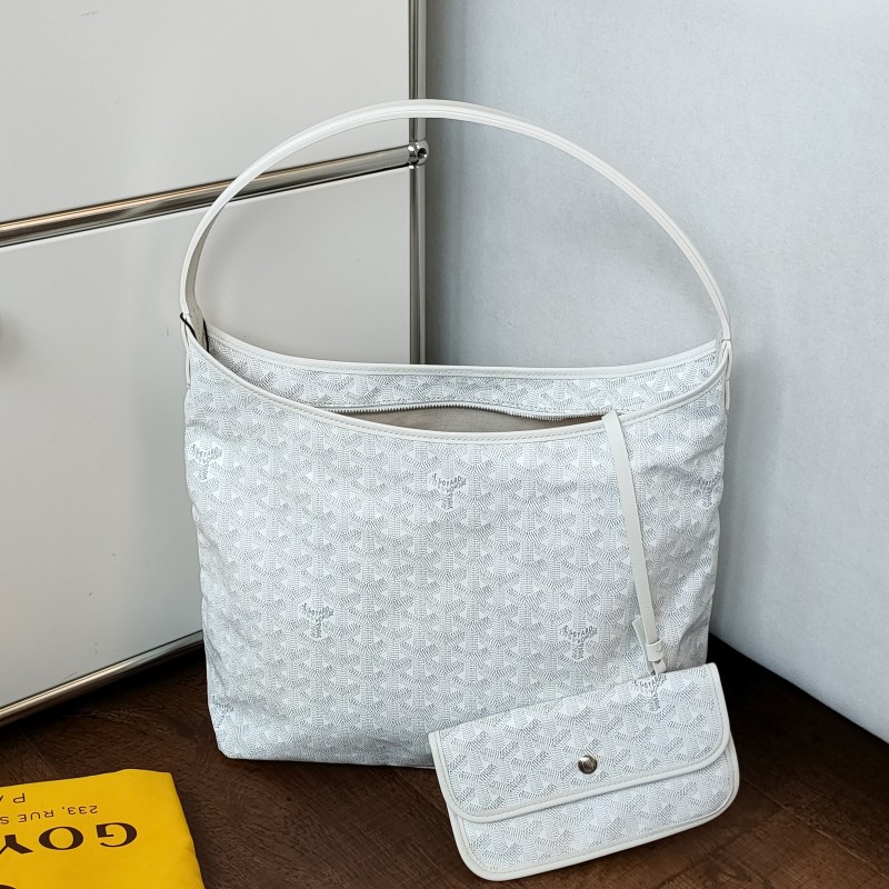 99新 Goyard 【24期免息】白色老花hobo单肩包 50184