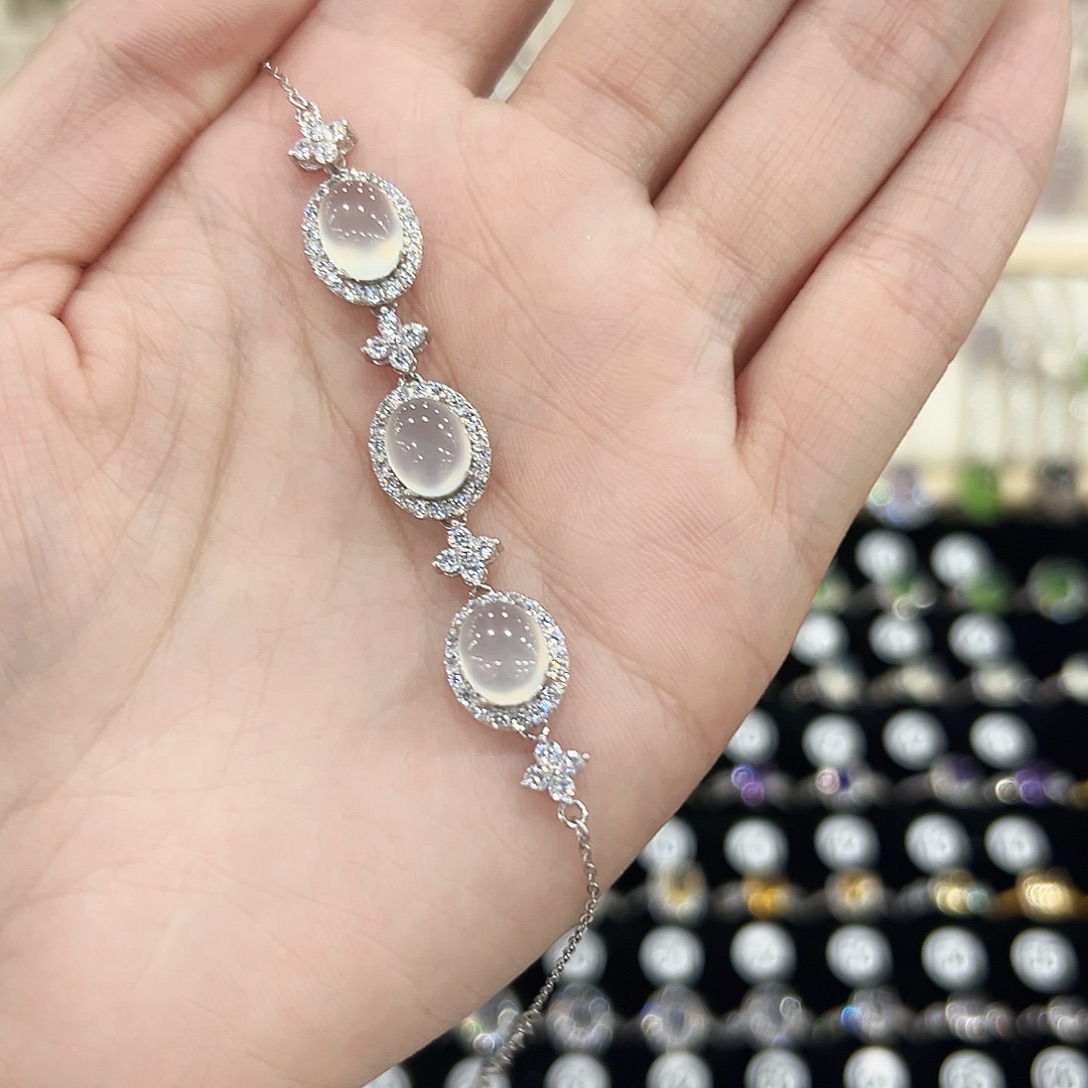 （***）岫玉银S925镶嵌手链