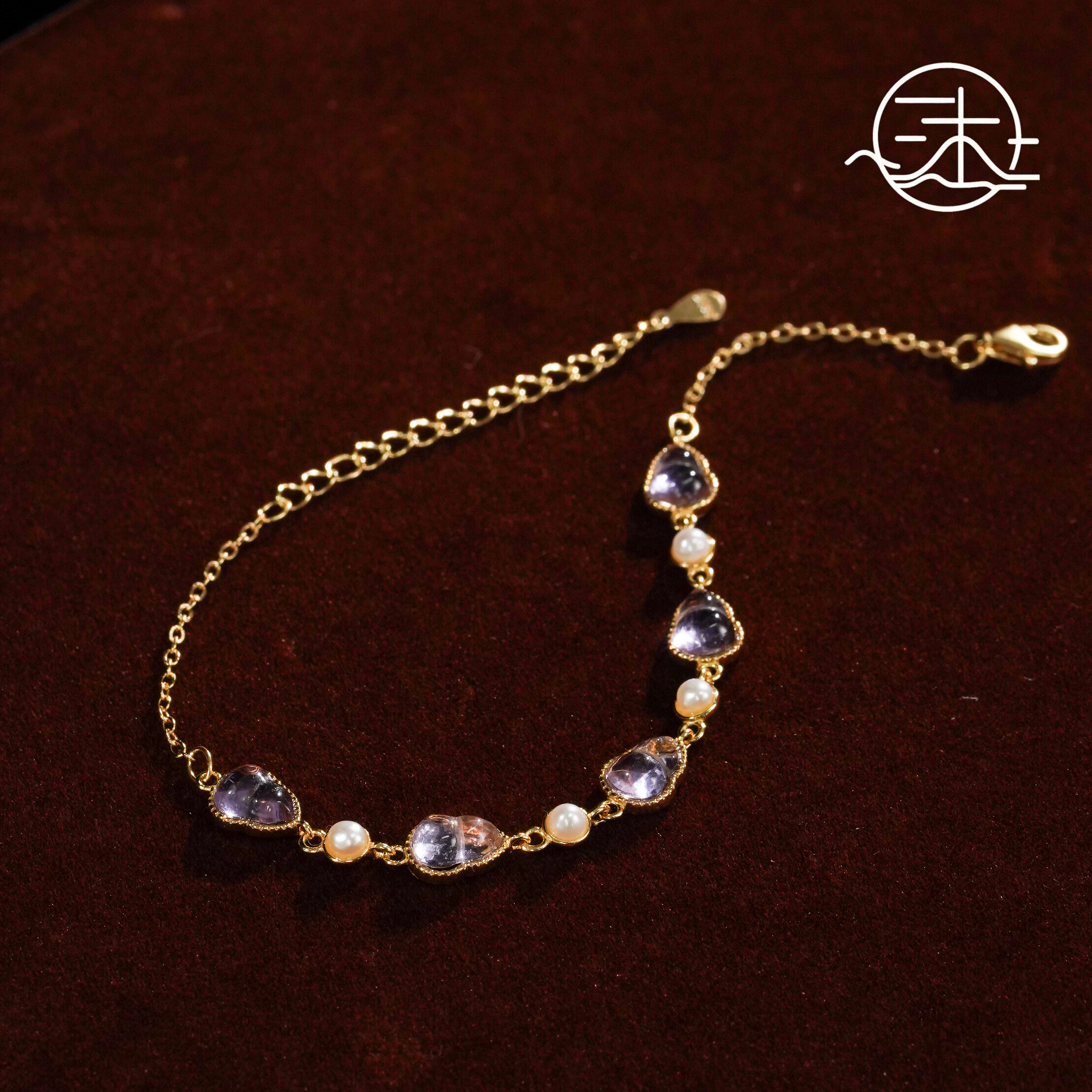 木润【紫水晶】天然水晶紫水晶葫芦手链  S925银