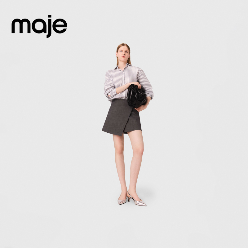 抖音双11|Maje2025秋季新款A字型不规则可拆卸连衣裙MFPRO04269